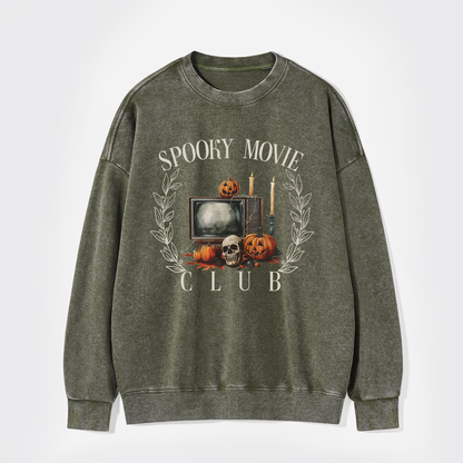 Spooky Movie Club Washed Sweatshirts