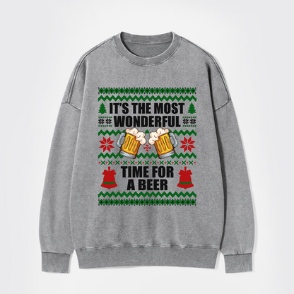 It's The Most Wonderful Time For A Beer Washed Sweatshirts