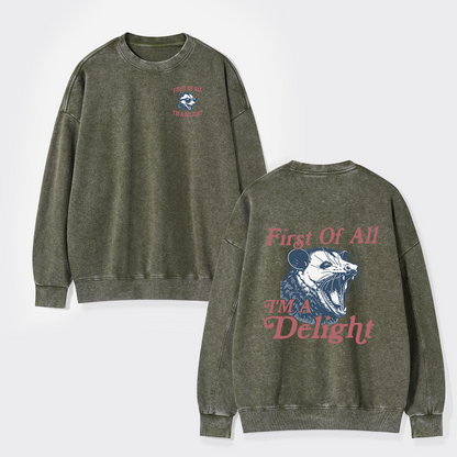 I'm A Delight Washed Sweatshirts