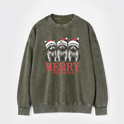 Merry Trashmas Washed Sweatshirts