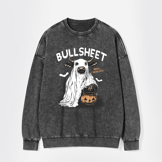 Funny Halloween Bullsheet  Washed Sweatshirts