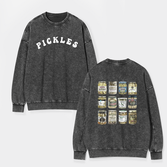 Canned Pickles Lovers Vintage Washed Sweatshirts