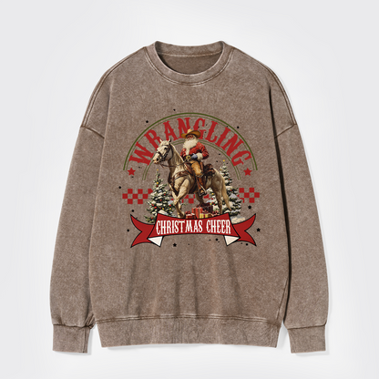 Wrangling Christmas Cheer Washed Sweatshirts