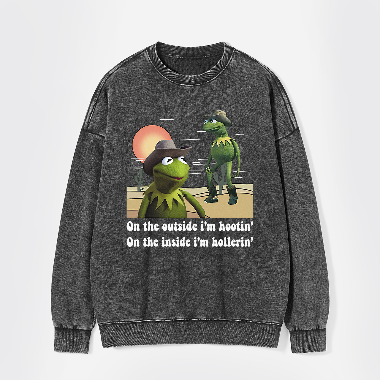 On The Outside I'm Hootin' On The Inside I'm Hollerin' Washed Sweatshirts