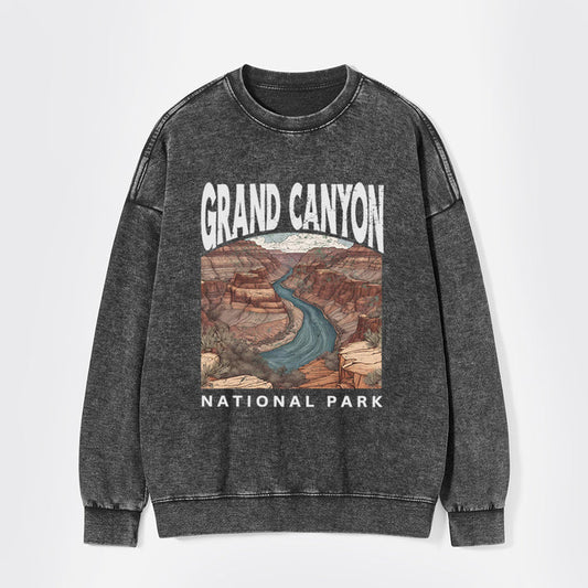 Retro Grand Canyon National Park Washed Sweatshirts