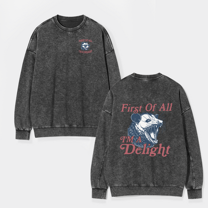 I'm A Delight Washed Sweatshirts