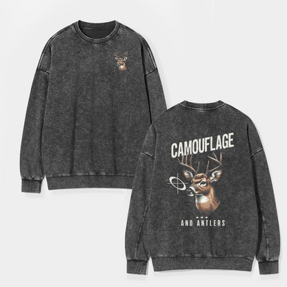 Camouflage Deer Hunting Washed Sweatshirts