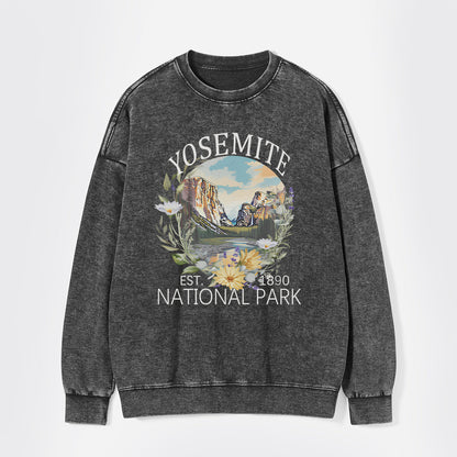 Cute Floral National Park Washed Sweatshirts