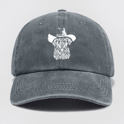 Cowboy Dog Washed Baseball Cap
