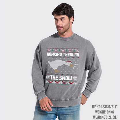 Honking Through The Snow Washed Sweatshirts