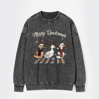 Merry Ducksmas Washed Sweatshirts