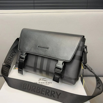 Flap Messenger Bag Plaid Men's Crossbody Bag 1024011217