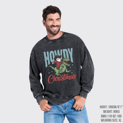 Retro Santa Claus Washed Sweatshirts