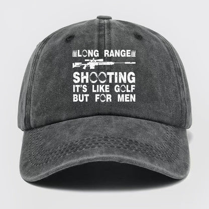 Long Range Shooting It's Like Golf Washed Baseball Cap