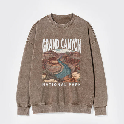 Retro Grand Canyon National Park Washed Sweatshirts