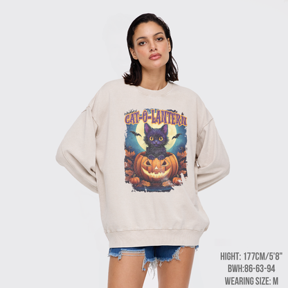 Cat-O-Lantern Washed Sweatshirts