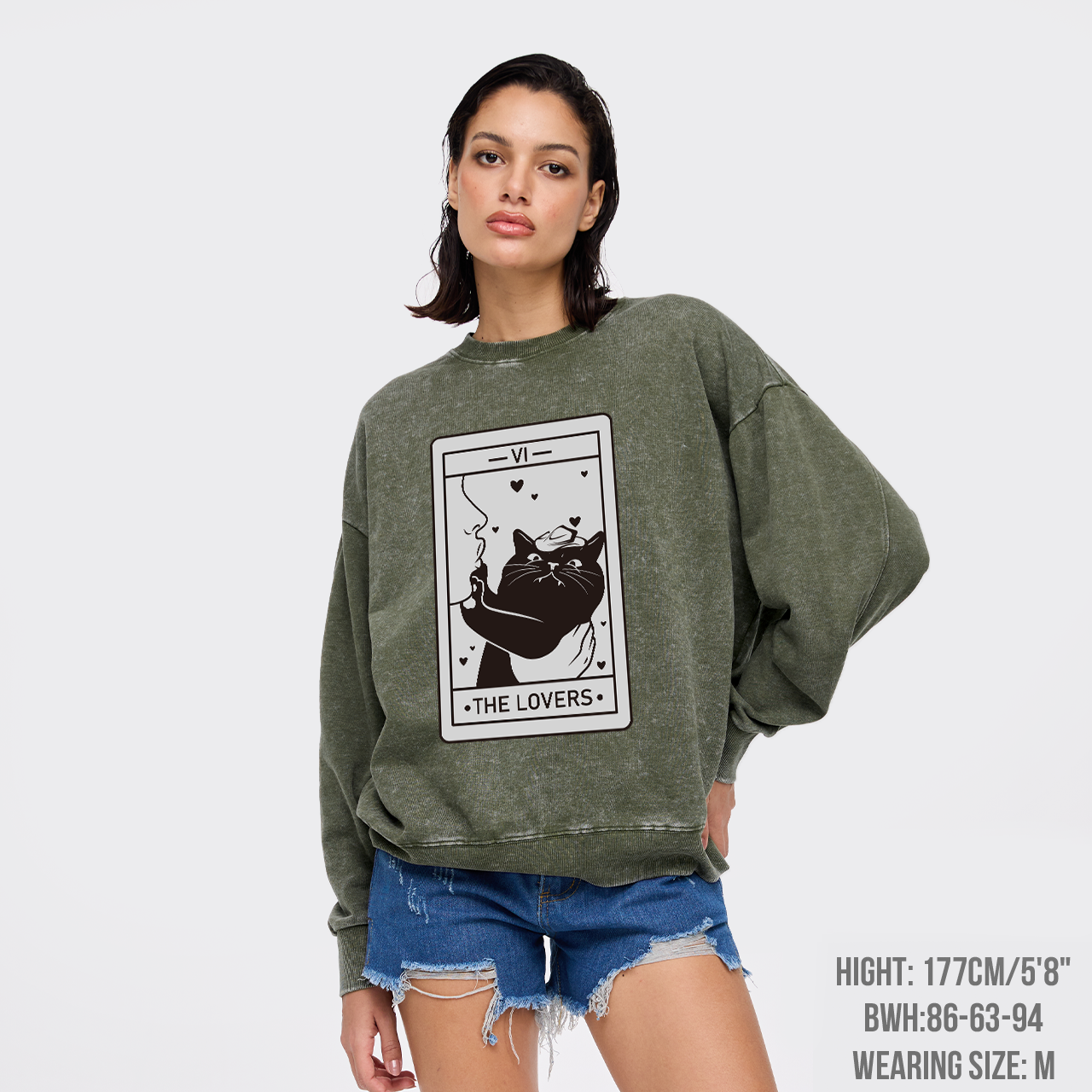 Tarot Cat Washed Sweatshirts