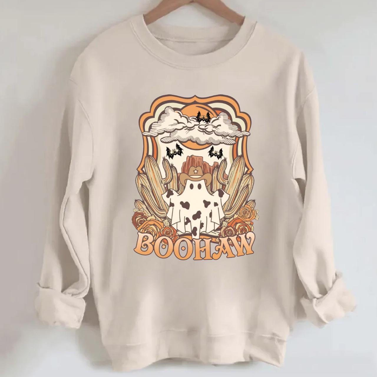 Halloween BooHaw Spooky Season Cowboy Sweatshirt