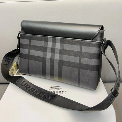 Flap Messenger Bag Plaid Men's Crossbody Bag 1024011217