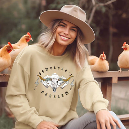 Boho Skull Somebody's Problem Sweatshirt