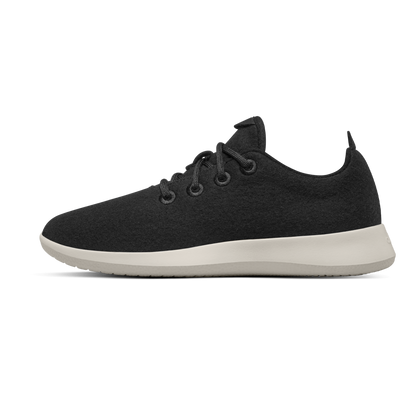Women's Wool Runner - True Black (Cream Sole)