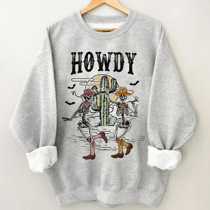 Howdy Halloween Midwest Desert Skeleton Sweatshirt