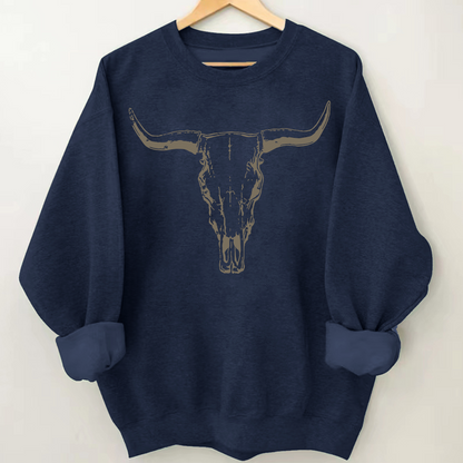 Boho Cow Skull Western Cowboy Sweatshirt