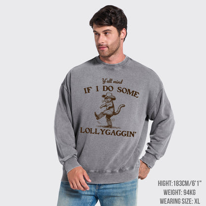 Sneaky Cowboy Cat Washed Sweatshirts